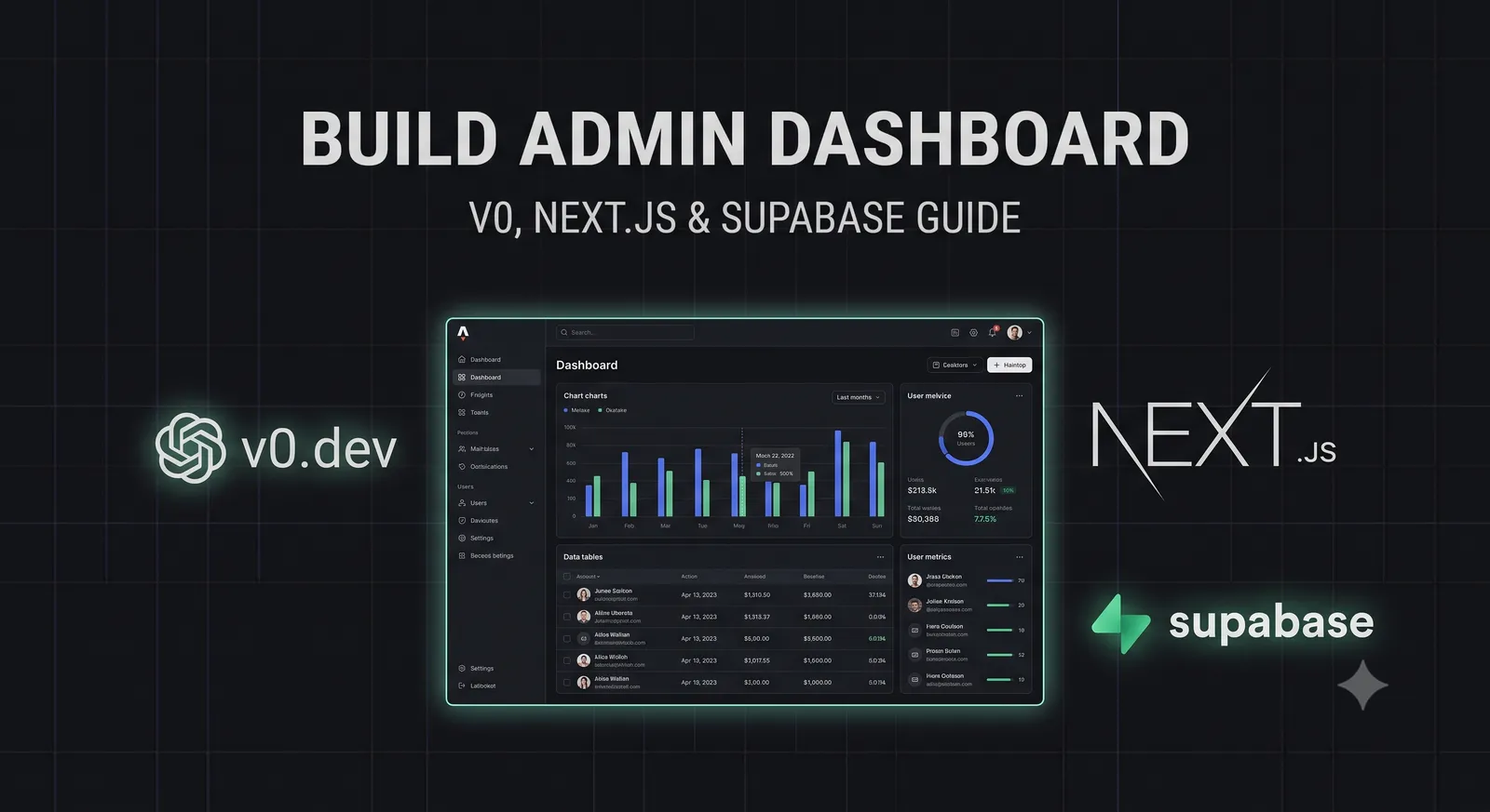 Build Admin Dashboard with V0, Next.js, and Supabase — Full Guide